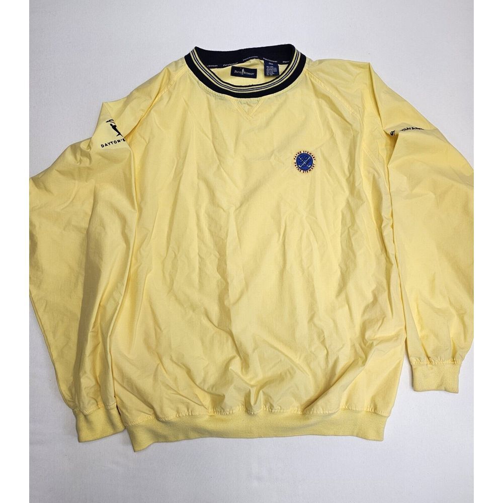 Vintage Payne Stewart Yellow Golf Pullover Nylon 2XL Tall Logo Daytons Challenge